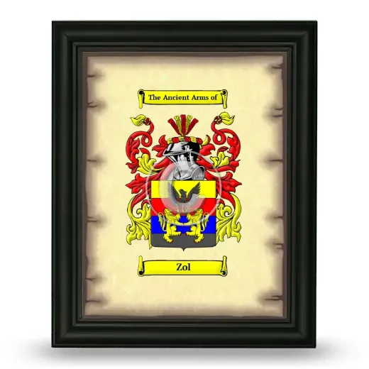 Zol Coat of Arms Framed - Black