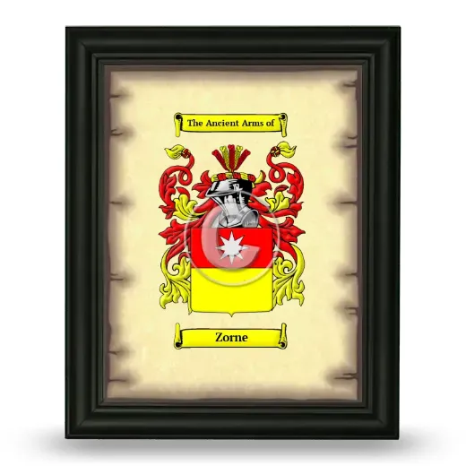 Zorne Coat of Arms Framed - Black