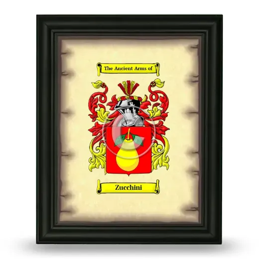Zucchini Coat of Arms Framed - Black