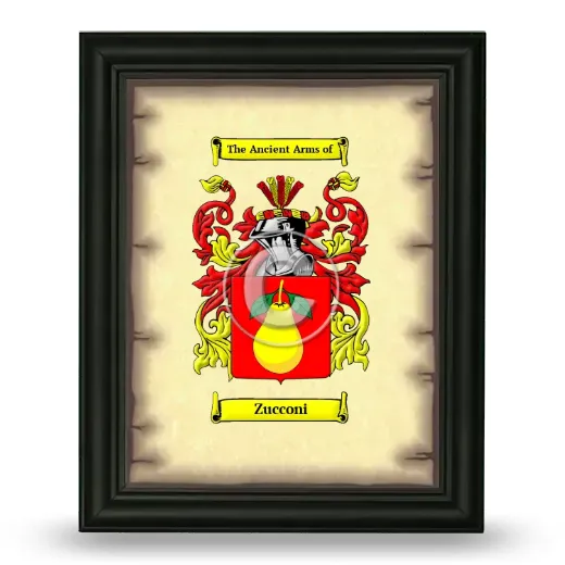 Zucconi Coat of Arms Framed - Black