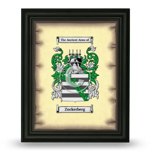 Zuckerberg Coat of Arms Framed - Black