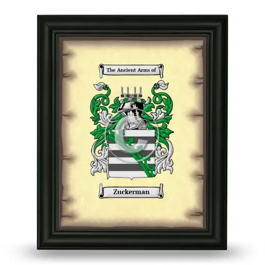 Zuckerman Coat of Arms Framed - Black