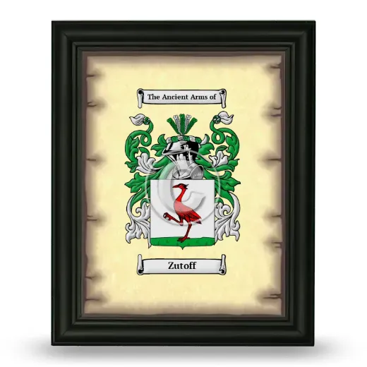 Zutoff Coat of Arms Framed - Black
