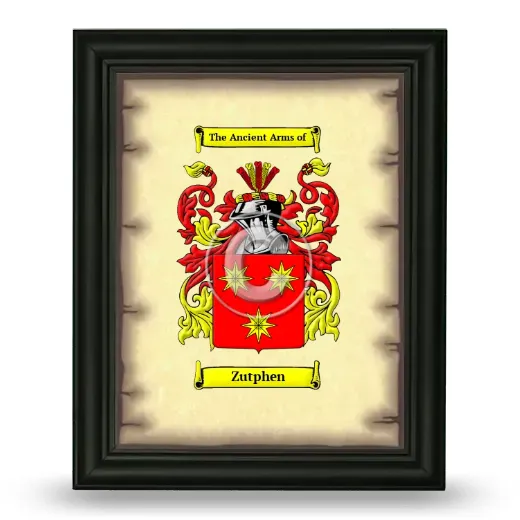 Zutphen Coat of Arms Framed - Black
