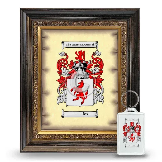 -'-----fox Framed Coat of Arms and Keychain - Heirloom
