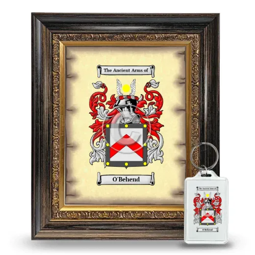 O'Behend Framed Coat of Arms and Keychain - Heirloom