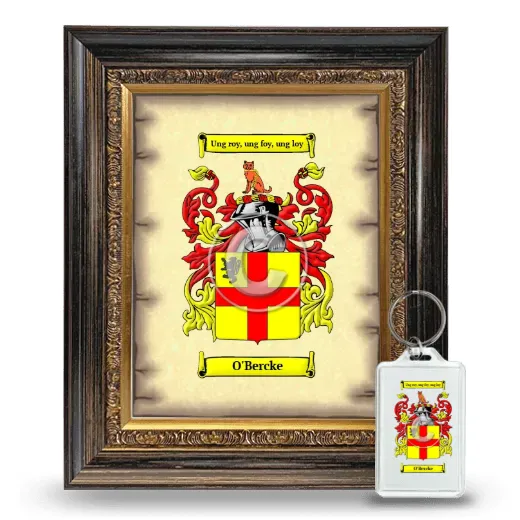 O'Bercke Framed Coat of Arms and Keychain - Heirloom
