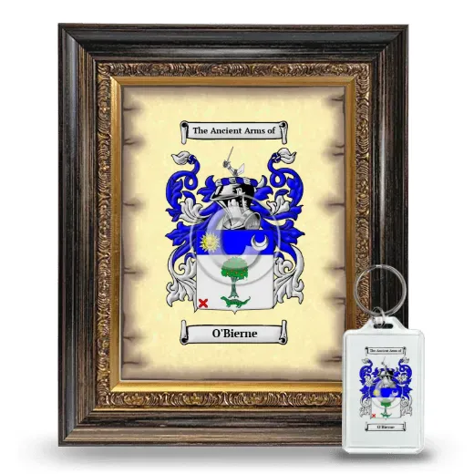 O'Bierne Framed Coat of Arms and Keychain - Heirloom
