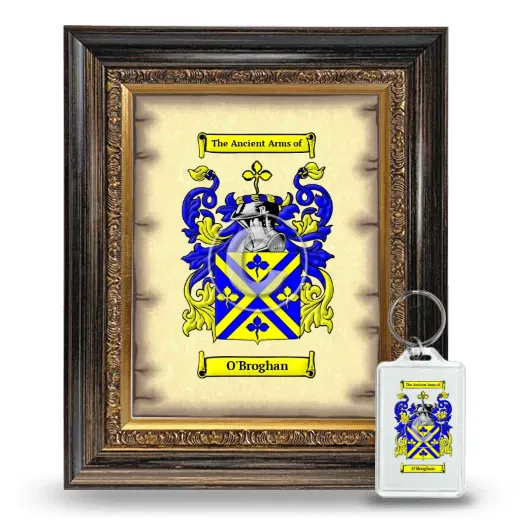 O'Broghan Framed Coat of Arms and Keychain - Heirloom