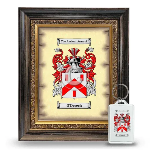 O'Derech Framed Coat of Arms and Keychain - Heirloom