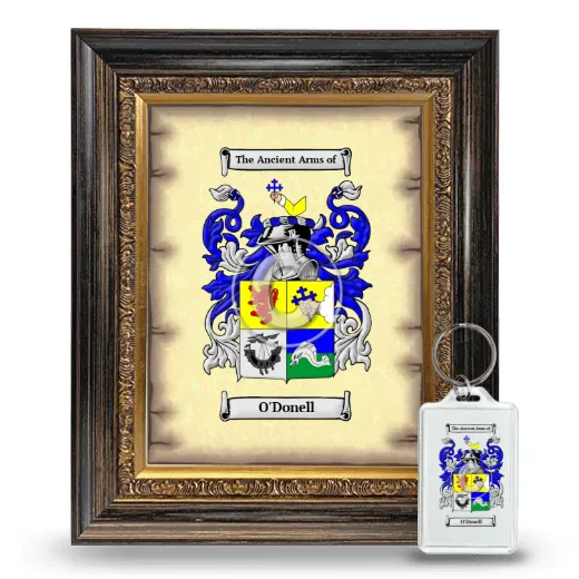 O'Donell Framed Coat of Arms and Keychain - Heirloom