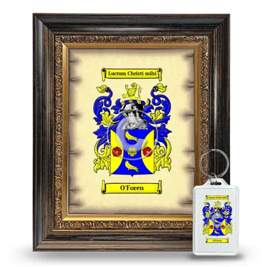 O'Foren Framed Coat of Arms and Keychain - Heirloom