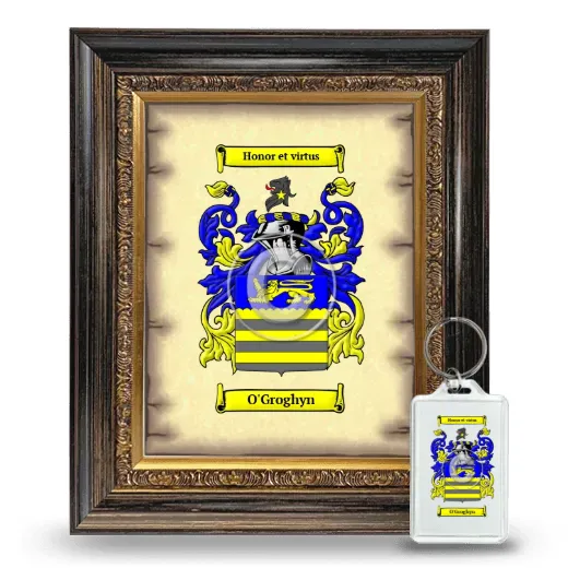 O'Groghyn Framed Coat of Arms and Keychain - Heirloom