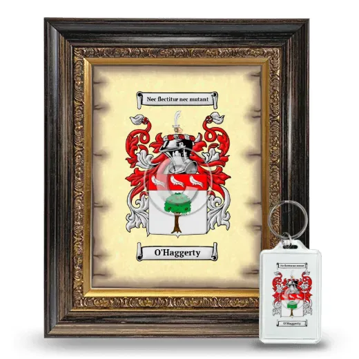 O'Haggerty Framed Coat of Arms and Keychain - Heirloom