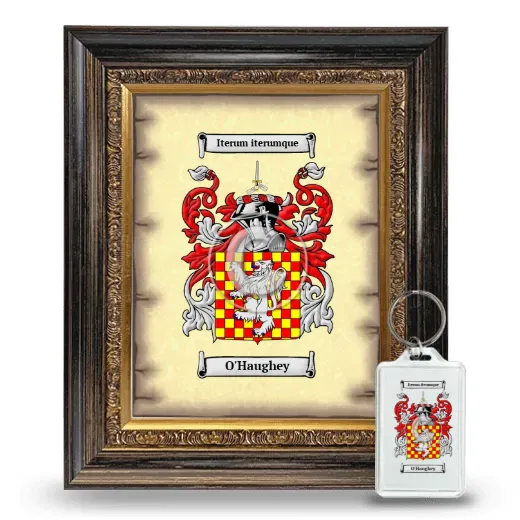 O'Haughey Framed Coat of Arms and Keychain - Heirloom