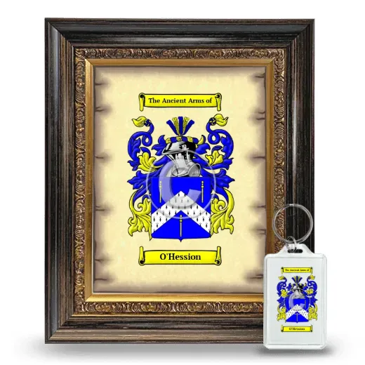 O'Hession Framed Coat of Arms and Keychain - Heirloom