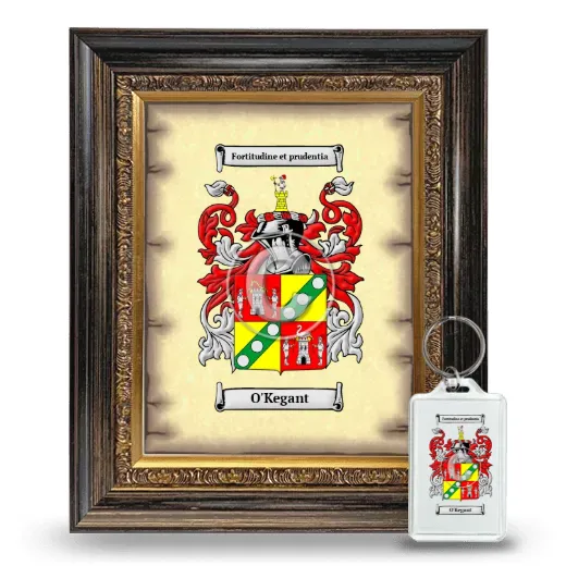 O'Kegant Framed Coat of Arms and Keychain - Heirloom
