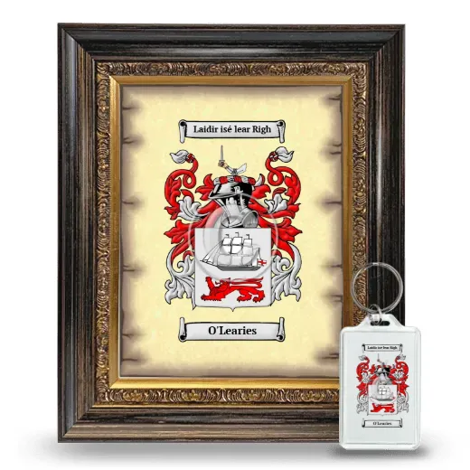 O'Learies Framed Coat of Arms and Keychain - Heirloom