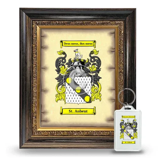 St. Aubent Framed Coat of Arms and Keychain - Heirloom