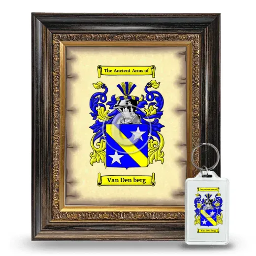 Van Den berg Framed Coat of Arms and Keychain - Heirloom