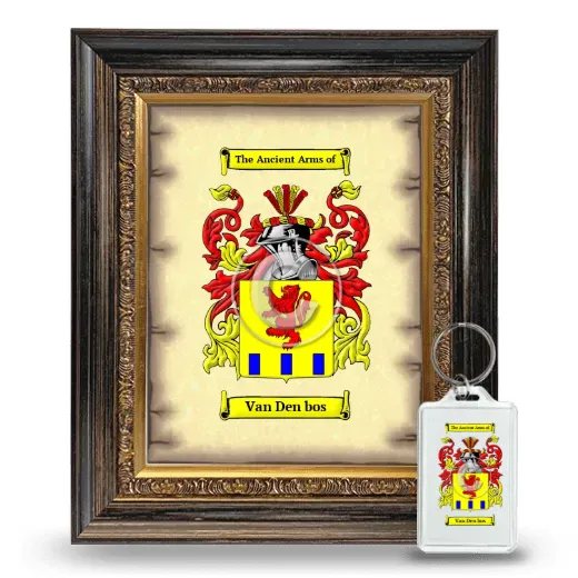 Van Den bos Framed Coat of Arms and Keychain - Heirloom