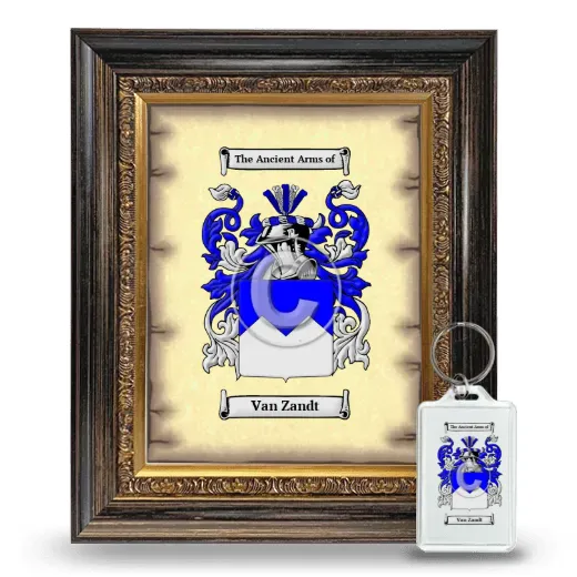 Van Zandt Framed Coat of Arms and Keychain - Heirloom