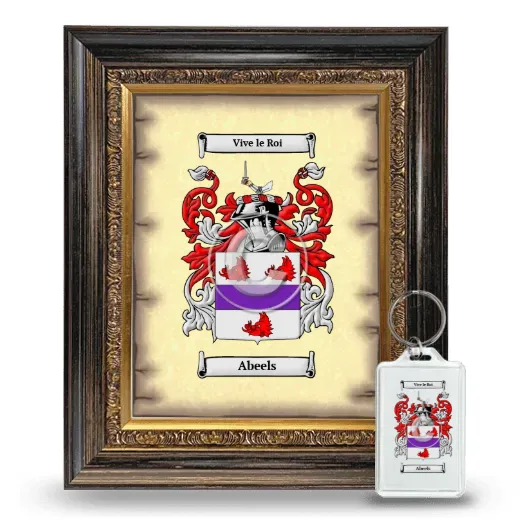 Abeels Framed Coat of Arms and Keychain - Heirloom