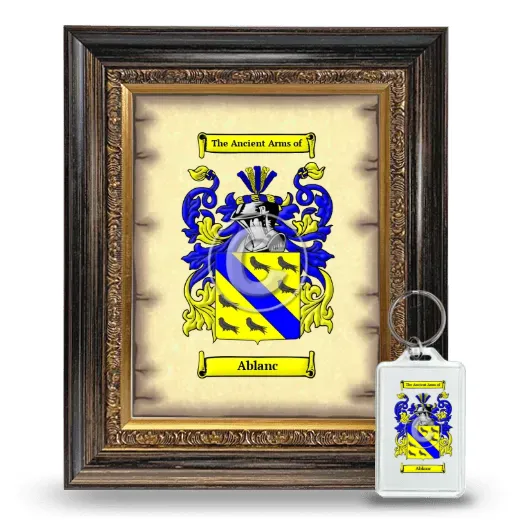 Ablanc Framed Coat of Arms and Keychain - Heirloom