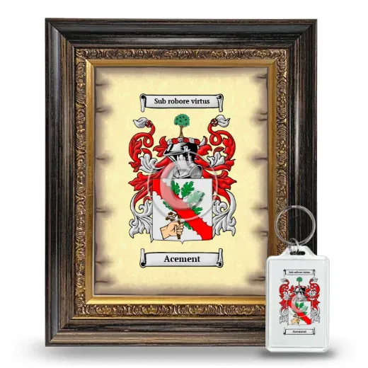 Acement Framed Coat of Arms and Keychain - Heirloom