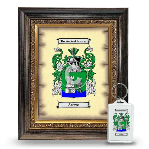Aceros Framed Coat of Arms and Keychain - Heirloom