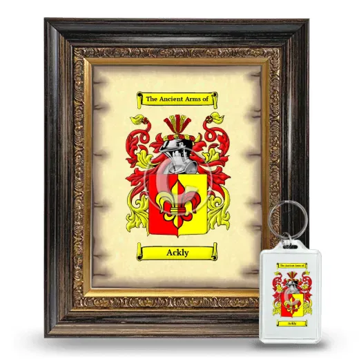 Ackly Framed Coat of Arms and Keychain - Heirloom