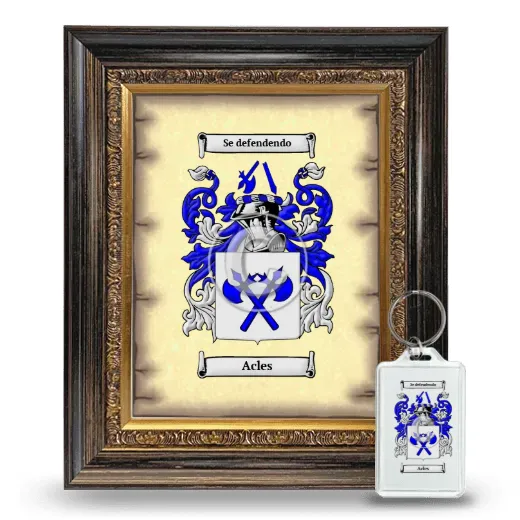 Acles Framed Coat of Arms and Keychain - Heirloom