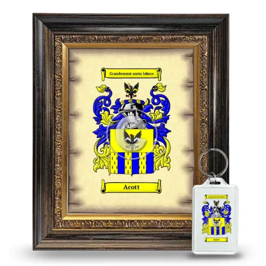 Acott Framed Coat of Arms and Keychain - Heirloom