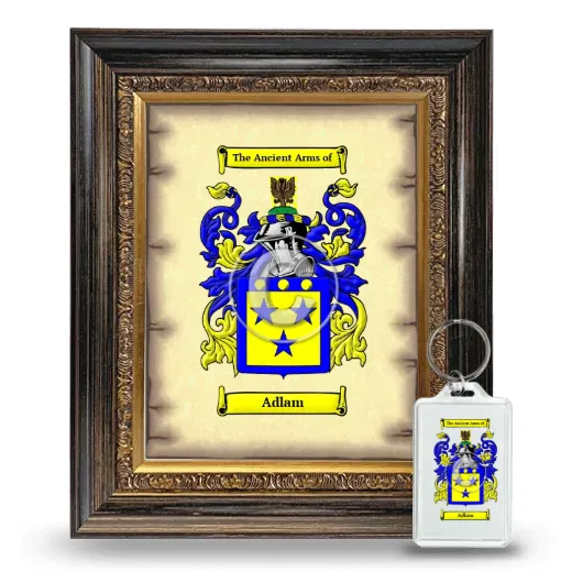 Adlam Framed Coat of Arms and Keychain - Heirloom