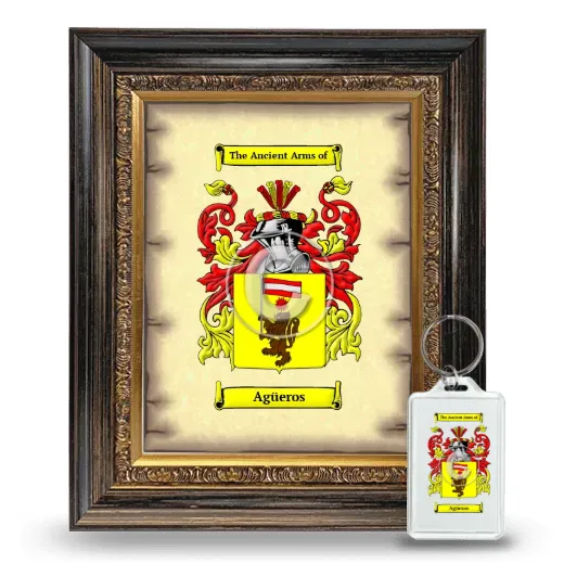Agüeros Framed Coat of Arms and Keychain - Heirloom