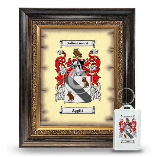 Aggitt Framed Coat of Arms and Keychain - Heirloom