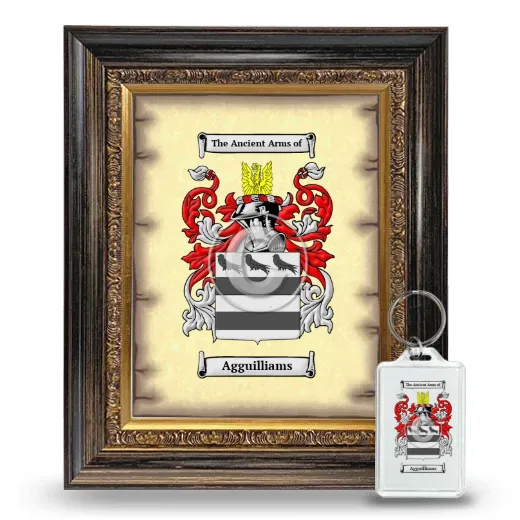 Agguilliams Framed Coat of Arms and Keychain - Heirloom