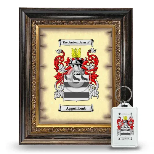 Agguillomb Framed Coat of Arms and Keychain - Heirloom