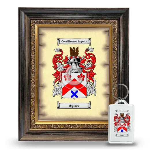 Agnev Framed Coat of Arms and Keychain - Heirloom