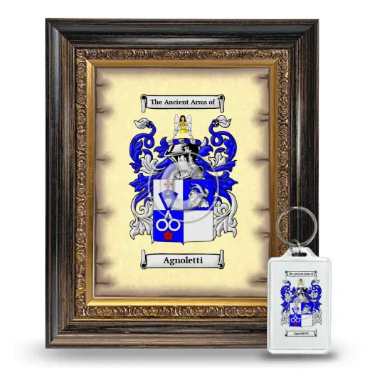 Agnoletti Framed Coat of Arms and Keychain - Heirloom