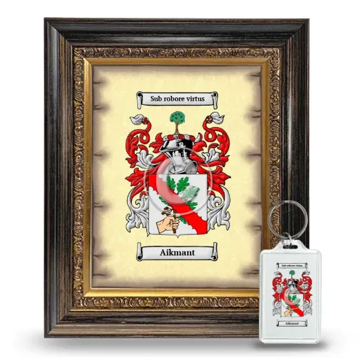 Aikmant Framed Coat of Arms and Keychain - Heirloom