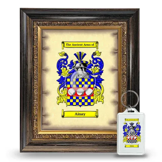 Ainay Framed Coat of Arms and Keychain - Heirloom