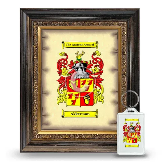 Akkerman Framed Coat of Arms and Keychain - Heirloom