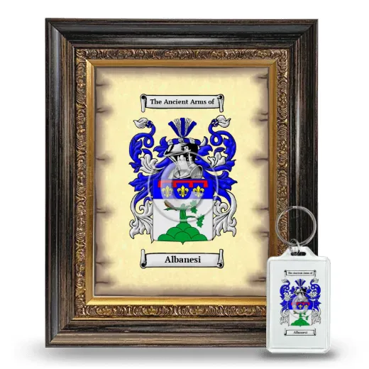Albanesi Framed Coat of Arms and Keychain - Heirloom