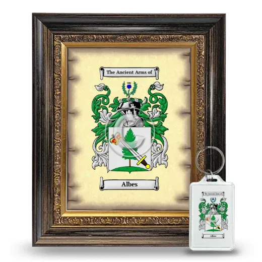 Albes Framed Coat of Arms and Keychain - Heirloom