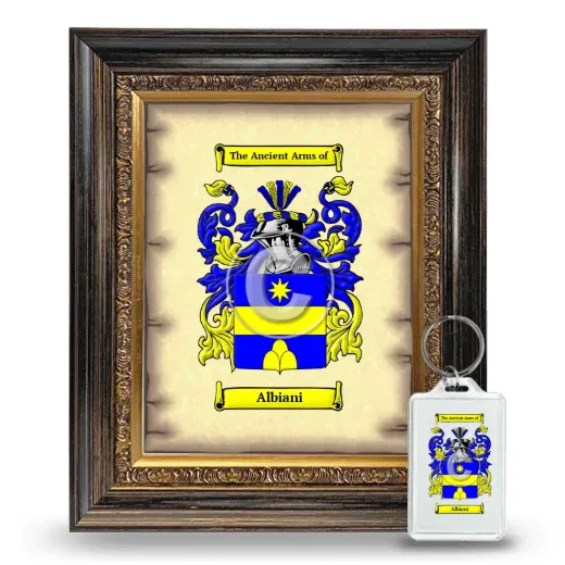 Albiani Framed Coat of Arms and Keychain - Heirloom