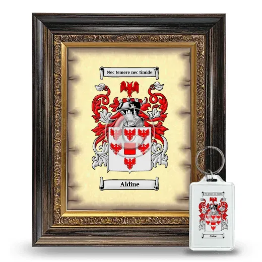 Aldine Framed Coat of Arms and Keychain - Heirloom