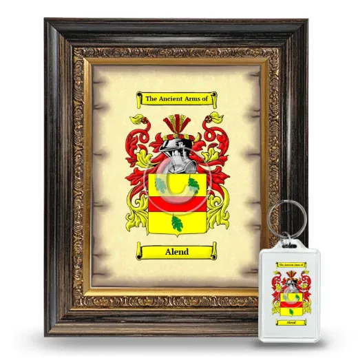 Alend Framed Coat of Arms and Keychain - Heirloom