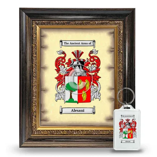 Alesani Framed Coat of Arms and Keychain - Heirloom