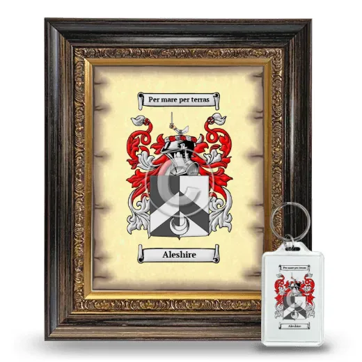 Aleshire Framed Coat of Arms and Keychain - Heirloom